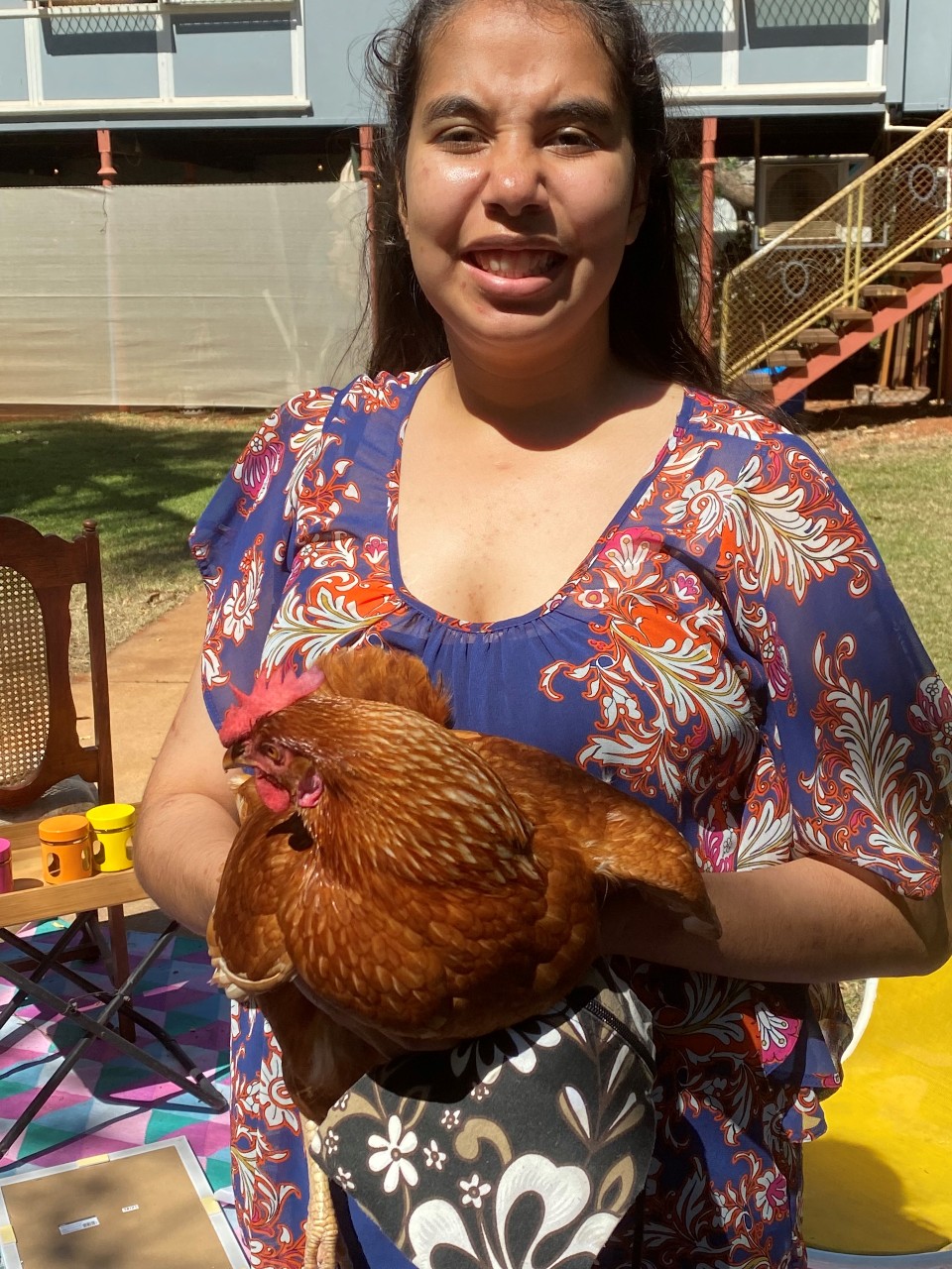 Jamilla with Chook